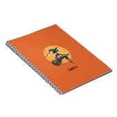 Halloween Hexe Fliynn, ein Broomstick Orange Notizblock (Rechte Seite)