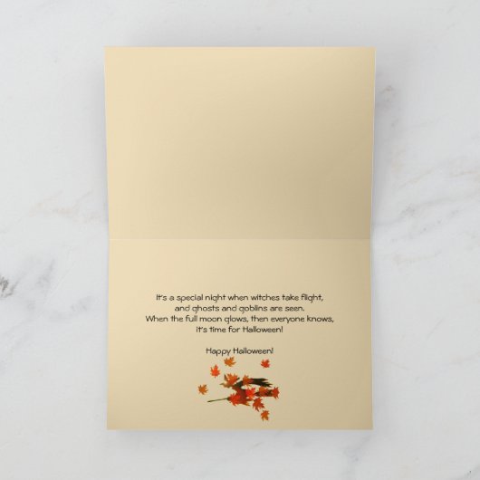 Halloween-Hexe-Flug Karte (Innenseite)