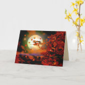 Halloween-Hexe-Flug Karte (Gelbe Blume)