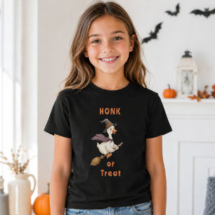 Halloween Hexe Gans Honk or Treat Mädchen T-Shirt