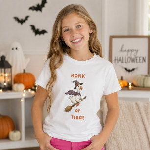 Halloween Hexe Gans Honk or Treat Mädchen T-Shirt