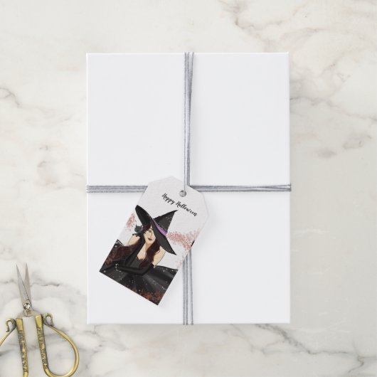 Halloween, Hexe Geschenkanhänger (Mit Garn)