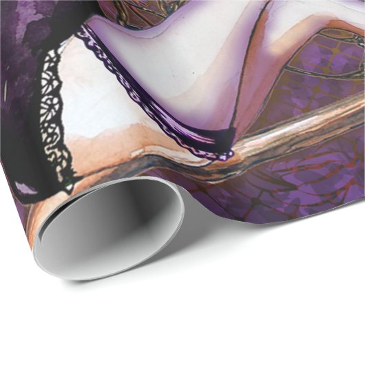 Halloween Hexe Geschenkpapier (Rolleneckpunkt)