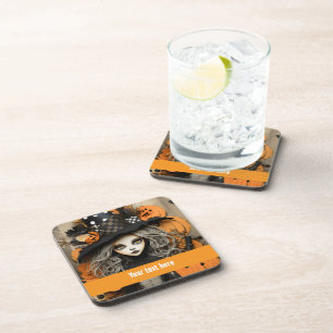 Halloween Hexe Getränkeuntersetzer