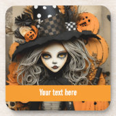 Halloween Hexe Getränkeuntersetzer (Vorderseite)