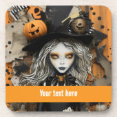 Halloween Hexe Getränkeuntersetzer (Vorderseite)