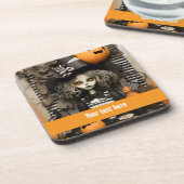 Halloween Hexe Getränkeuntersetzer (Linke Seite)