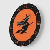 Halloween Hexe Große Wanduhr (Winkel)