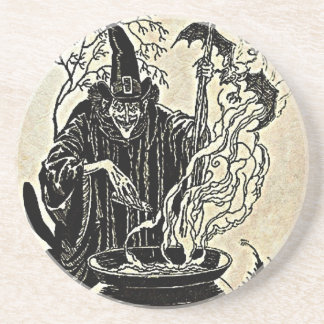 Halloween-Hexe-großer Kessel Untersetzer