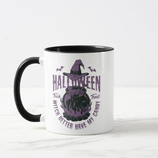 Halloween - "Hexe hat besser meine Süßigkeiten" Tasse (Links)
