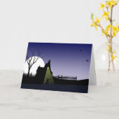 Halloween-Hexe-Haus Karte (Gelbe Blume)