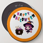 Halloween/Hexe/Herbst/Oktober Button (Vorne & Hinten)