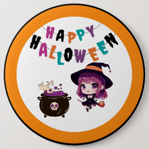 Halloween/Hexe/Herbst/Oktober Button