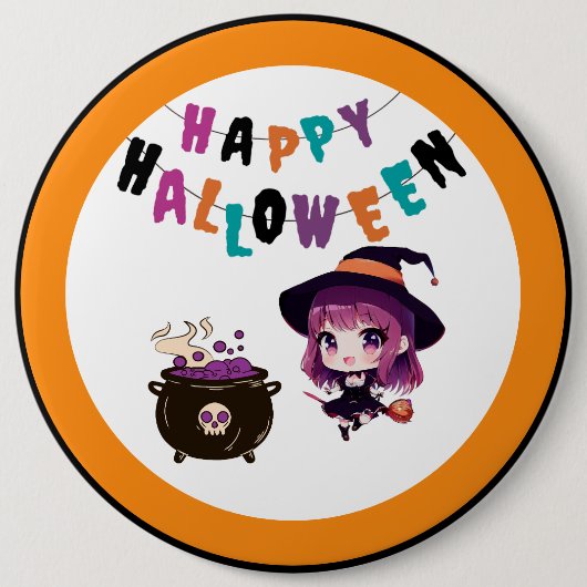 Halloween/Hexe/Herbst/Oktober Button (Vorderseite)