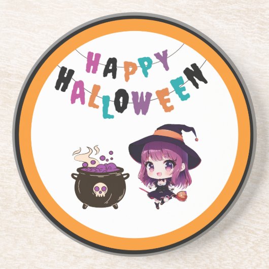 Halloween/Hexe/Herbst/Oktober Getränkeuntersetzer (Vorne)