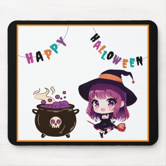 Halloween/Hexe/Herbst/Oktober Mousepad (Vorne)
