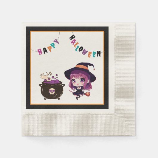 Halloween/Hexe/Herbst/Oktober Serviette (Vorderseite)