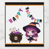 Halloween/Hexe/Herbst/Oktober Weinetikett (Einzelnes Label)