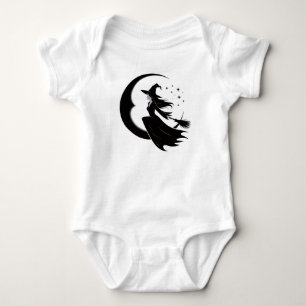 Halloween Hexe, Hexe, die vom Mond fliegt, Baby Strampler
