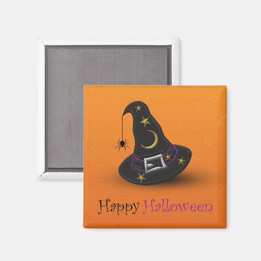 Halloween-Hexe-Hut mit Spinne Magnet (Vorderseite/Rückseite)