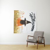 Halloween-Hexe im Blumenfeld Wandteppich (Beispiel (Horizontal))