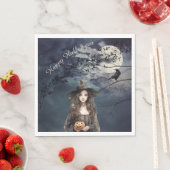Halloween Hexe im Mondlicht Serviette (Beispiel)