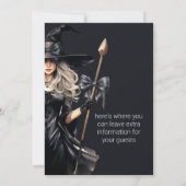 Halloween Hexe in Black Einladung (Rückseite)