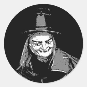 Halloween-Hexe in diesem hässlichen Zähnchen Runder Aufkleber