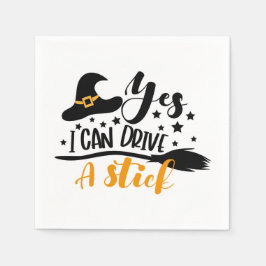 Halloween Hexe Ja, ich kann einen Stick fahren Serviette