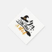 Halloween Hexe Ja, ich kann einen Stick fahren Serviette (Ecke)