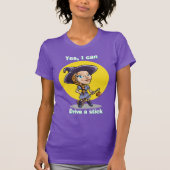 Halloween Hexe JA, ICH KANN EINEN STICK-T - Shirt  (Vorderseite)