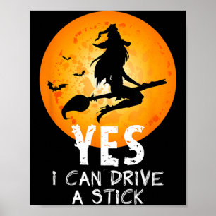 Halloween Hexe Kann Einen Schaltknüppel Fahren Lus Poster