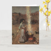 Halloween-Hexe Karte (Gelbe Blume)