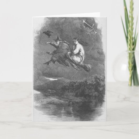 Halloween-Hexe Karte (Vorderseite)