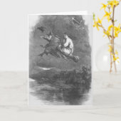 Halloween-Hexe Karte (Gelbe Blume)