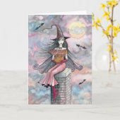 Halloween-Hexe-Karte durch Molly Harrison Karte (Gelbe Blume)