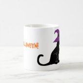 Halloween-Hexe-Katze und Kürbis Kaffeetasse (Mittel)