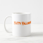 Halloween-Hexe-Katze und Kürbis Kaffeetasse (Links)