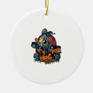 Halloween-Hexe Keramik Ornament