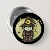 Halloween-Hexe-Knopf Button (Vorne & Hinten)