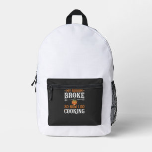 Halloween Hexe Koch Besen Zerbrochen Design_1 Bedruckter Rucksack