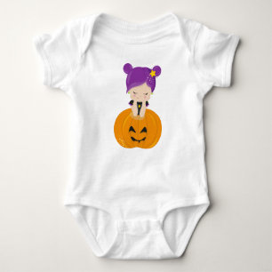 Halloween, Hexe, Kürbis, Boo, Trick oder Trete Baby Strampler