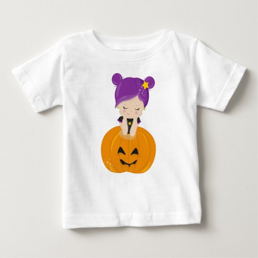 Halloween, Hexe, Kürbis, Boo, Trick oder Trete Baby T-shirt (Vorderseite)