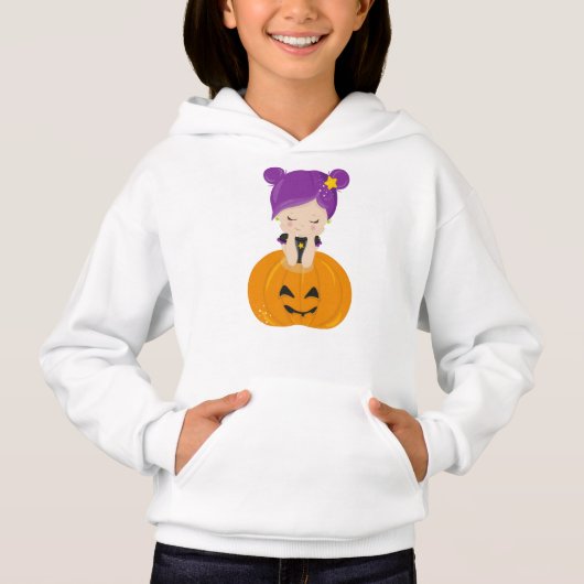 Halloween, Hexe, Kürbis, Boo, Trick oder Trete Hoodie (Vorderseite)