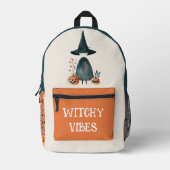 Halloween Hexe & Kürbislaternen Hexchy Vibes Bedruckter Rucksack (Vorderseite)