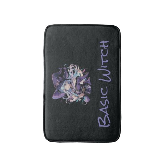 Halloween/Hexe/lila Badematte (Vorderseite Vertikal)