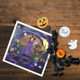 Halloween Hexe Lila Geburtstagsparty Serviette