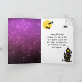 Halloween Hexe Lila Happy Geburtstag Karte (Innenseite)
