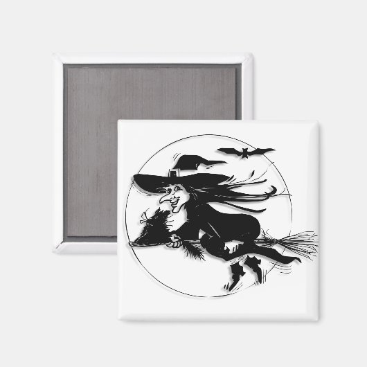 Halloween Hexe Magnet (Vorderseite/Rückseite)