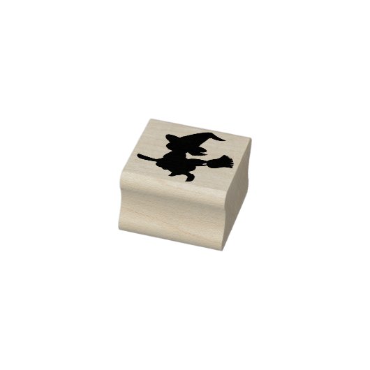 Halloween Hexe mit Broom Gummistempel (Stempel)